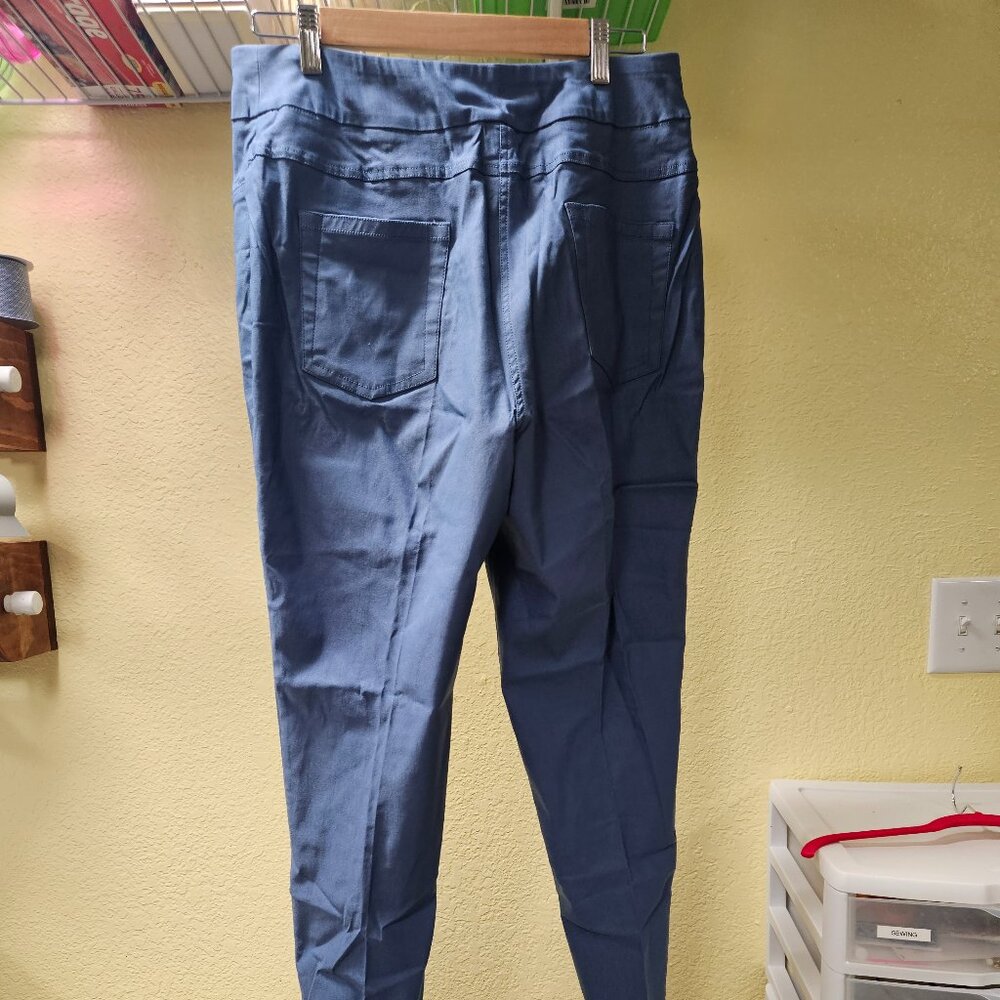 Salon Studio Size 14 Stretch Pan - 75% Rayon, 22%  Nylon, 3% Spandex, light blue